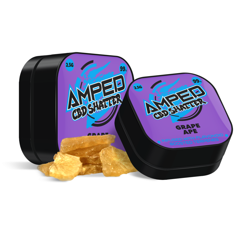 Grape Ape Amped CBD Shatter 99% Grape Ape Amped CBD Shatter 99%